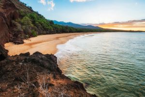 Hawaiian beach at sunset
